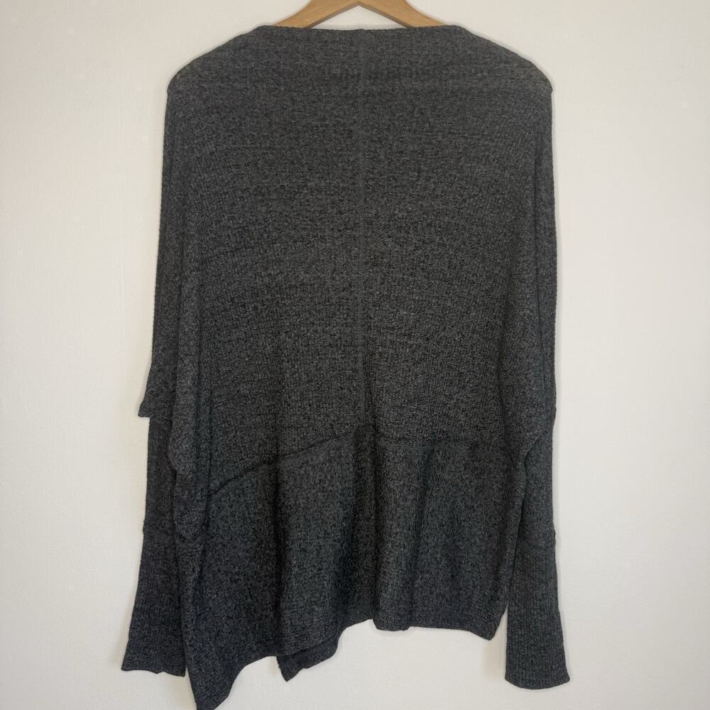 Free People We The Free Londontown Thermal Top Gray S Oversized Asymmetrical - Picture 7 of 13